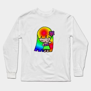 Kawaii Rainbow Hula Girl Long Sleeve T-Shirt